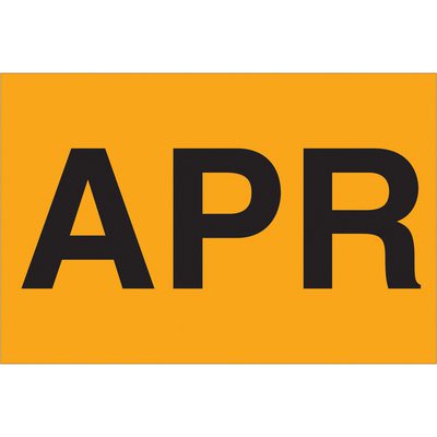 "APR" (Fluorescent Orange) Months of the Year Labels (500/Roll)