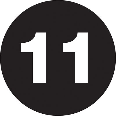 Circle - "11" (Black) Number Labels (500/Roll)
