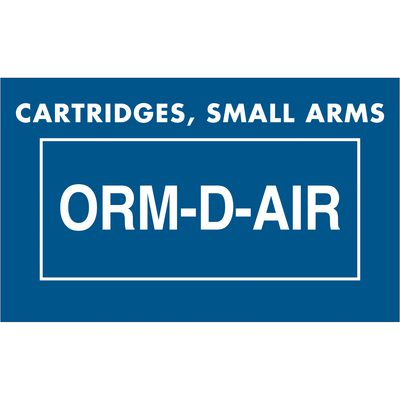 "Cartridges, Small Arms ORM-D-AIR" Labels (500/Roll)