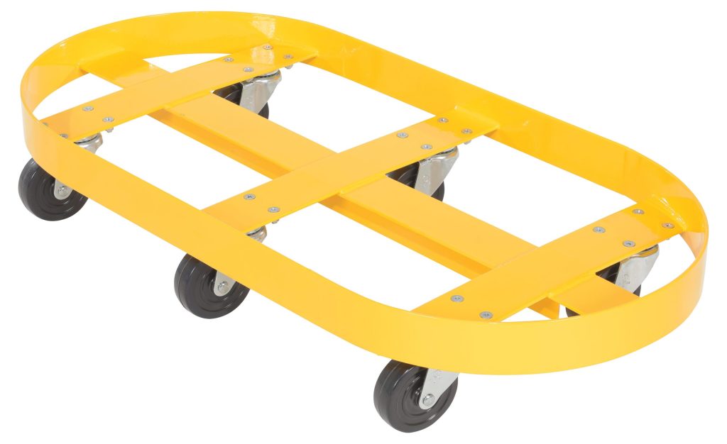 Double Drum Dolly 30 Gallon Hard Rubber Casters