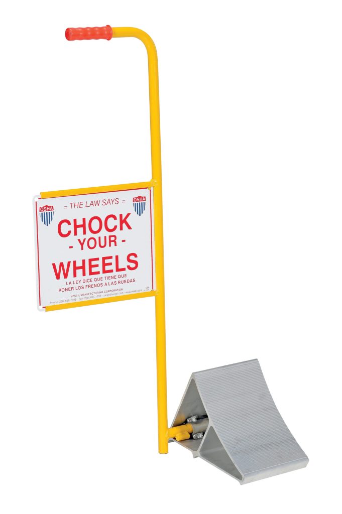 Wheel Chock With Handle & Sign