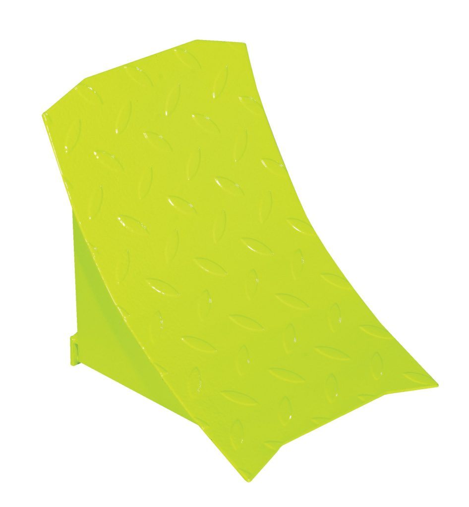 Steel Wheel Chock 9.5 Fluorescent Yl
