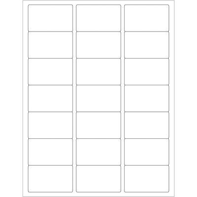 White Rectangle Laser Labels - 21 Labels/Sheet (100 Sheets/Box)