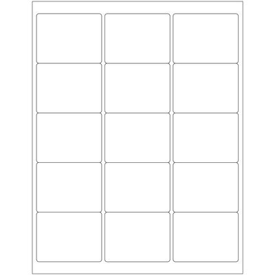 White Rectangle Laser Labels - 15 Labels/Sheet (15/Sheet)