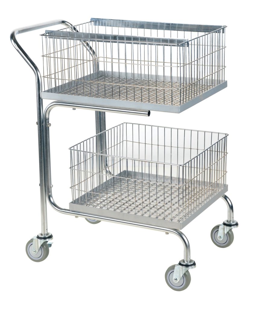 Mail Cart-Double Tray-Basket