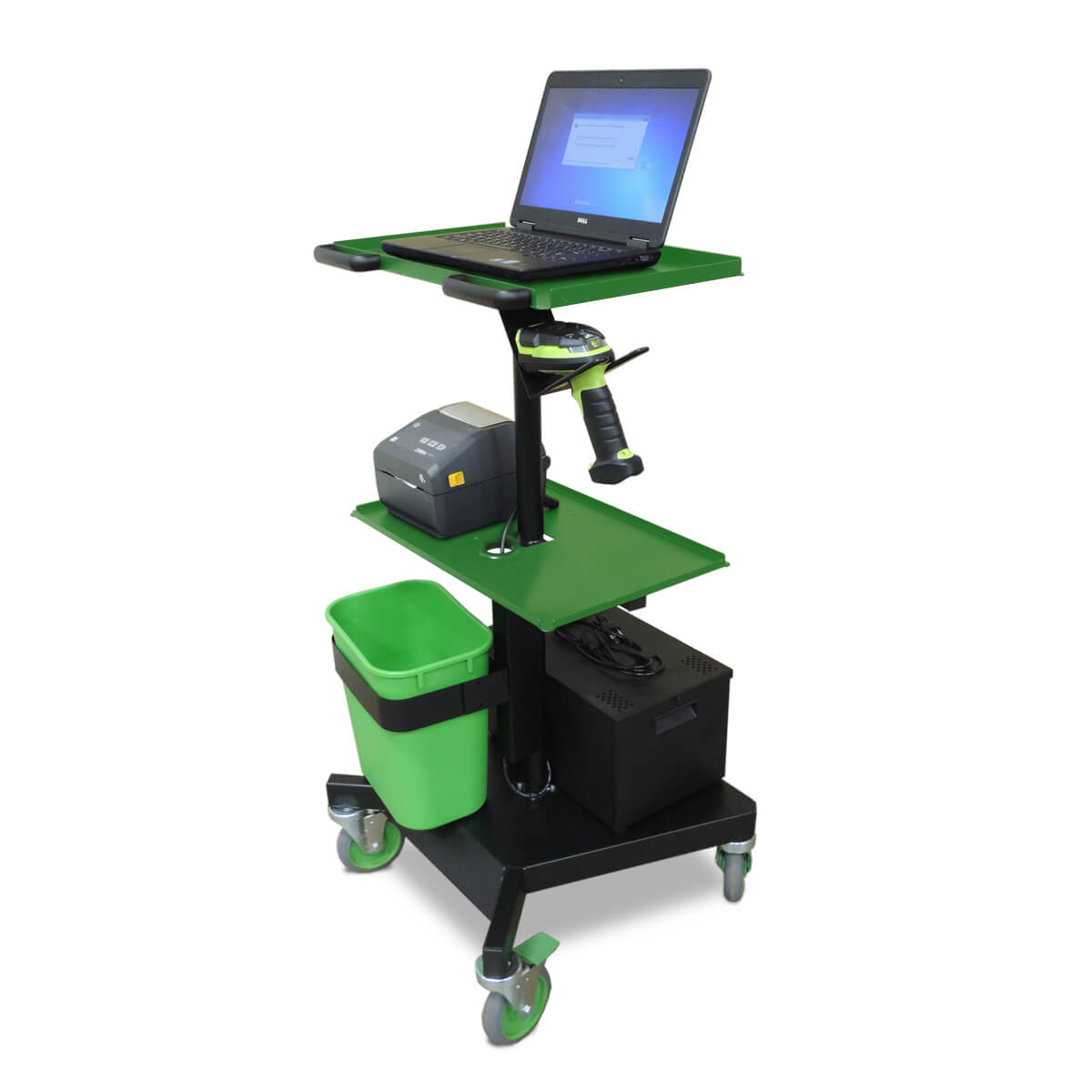 Newcastle LT Series: Industrial laptop cart, small Puresine power package & 256 Wh battery (20 Ah)