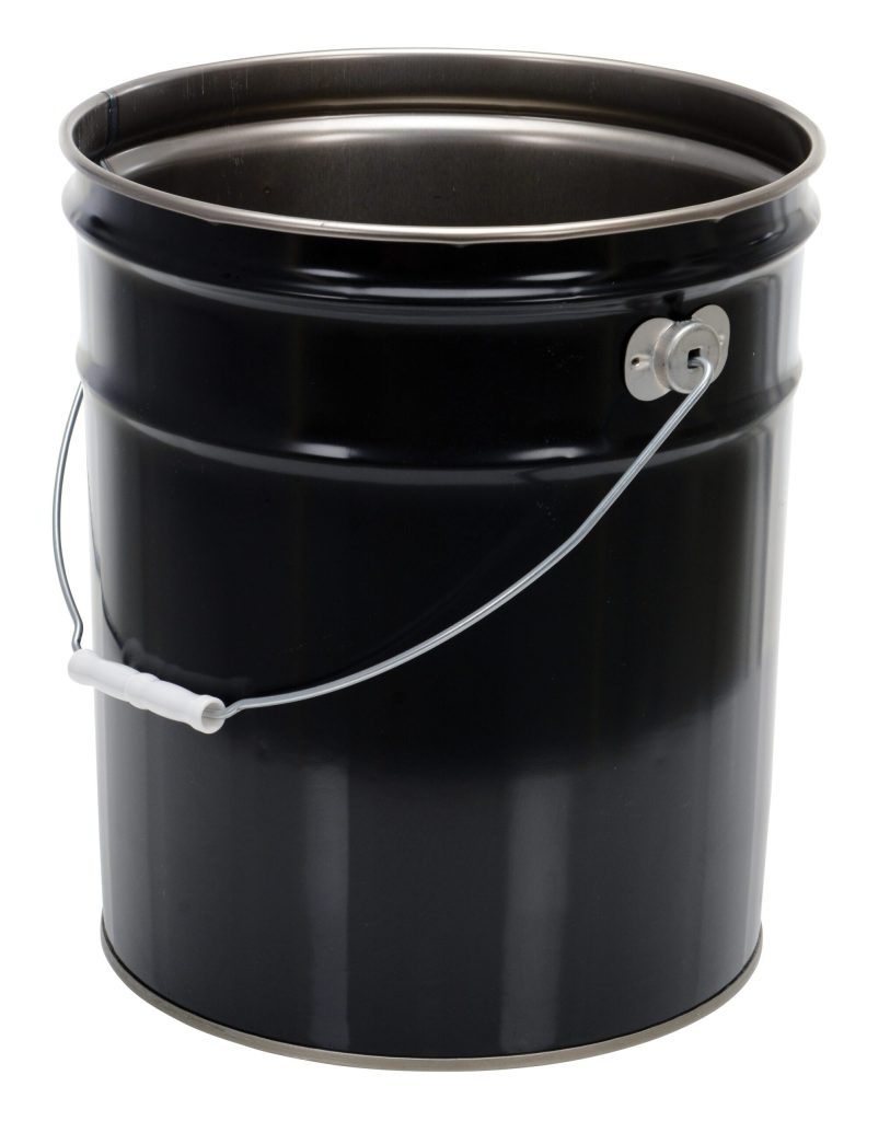 Black Un Rated Steel Pail 5 Gallon