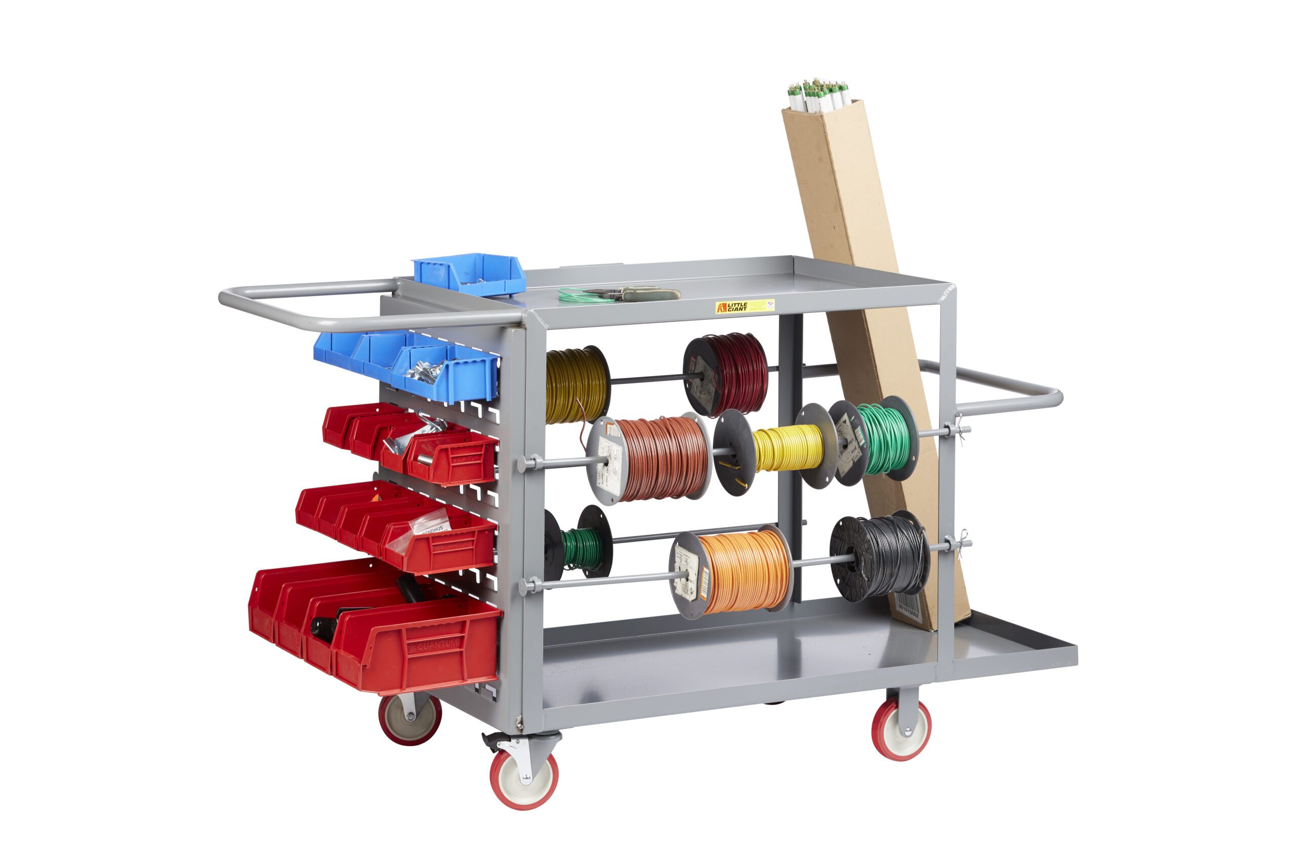 Little Giant Wire Reel Cart with Pegboard or Louvered Panels