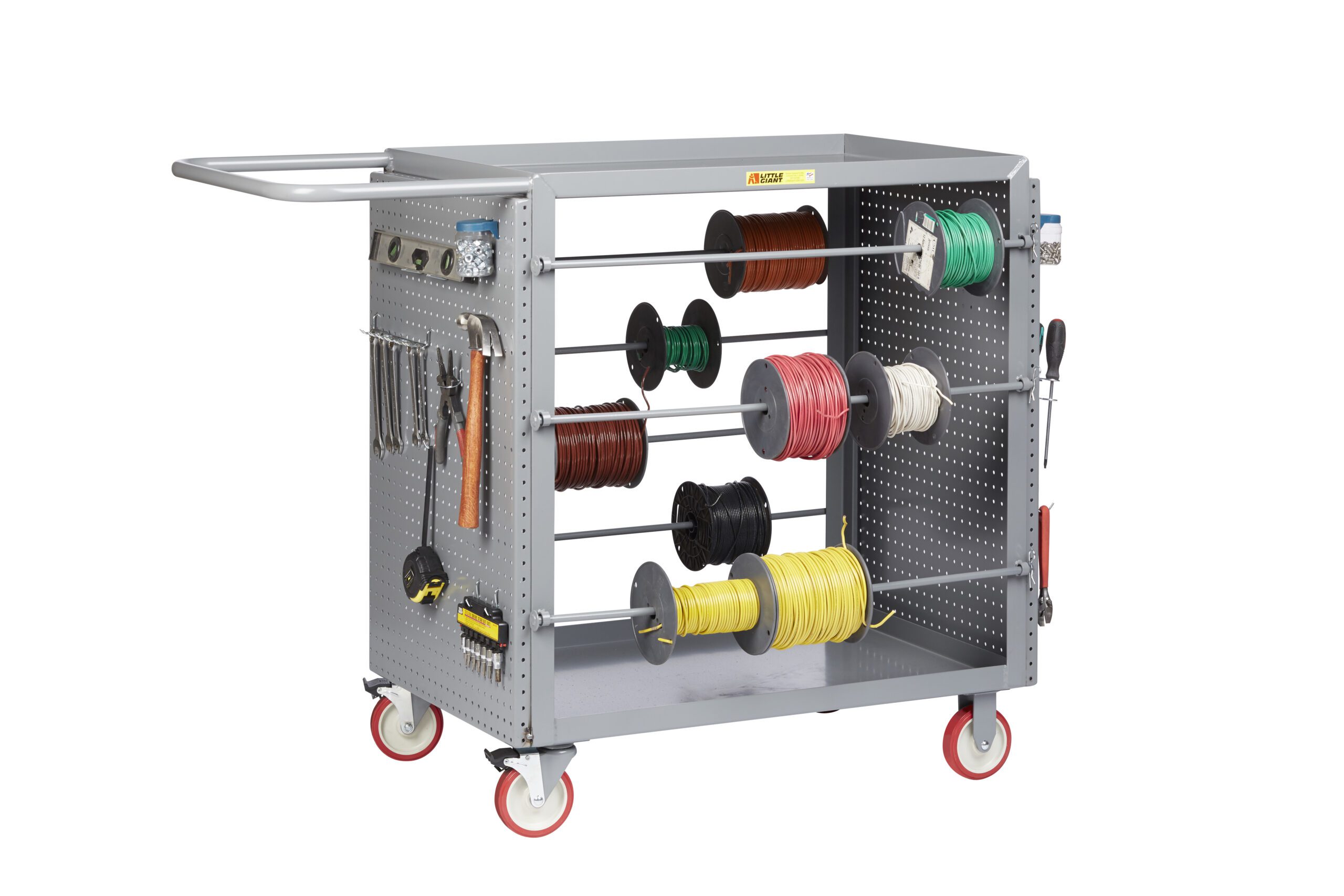 Little Giant Wire Reel Cart with Pegboard or Louvered Panels