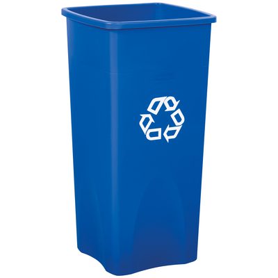 Rubbermaid® Square Recycling Container - 23 Gallon Blue