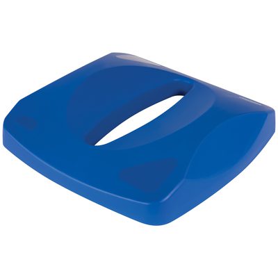 Rubbermaid® Square Recycling Slotted Lid - 23 Gallon Blue