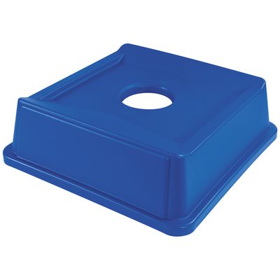 Rubbermaid® Square Recycling Bottle and Can Lid - 35 & 50 Gallon Blue