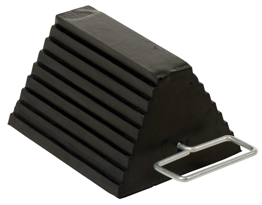 Rubber Wheel Chock Steel Handle