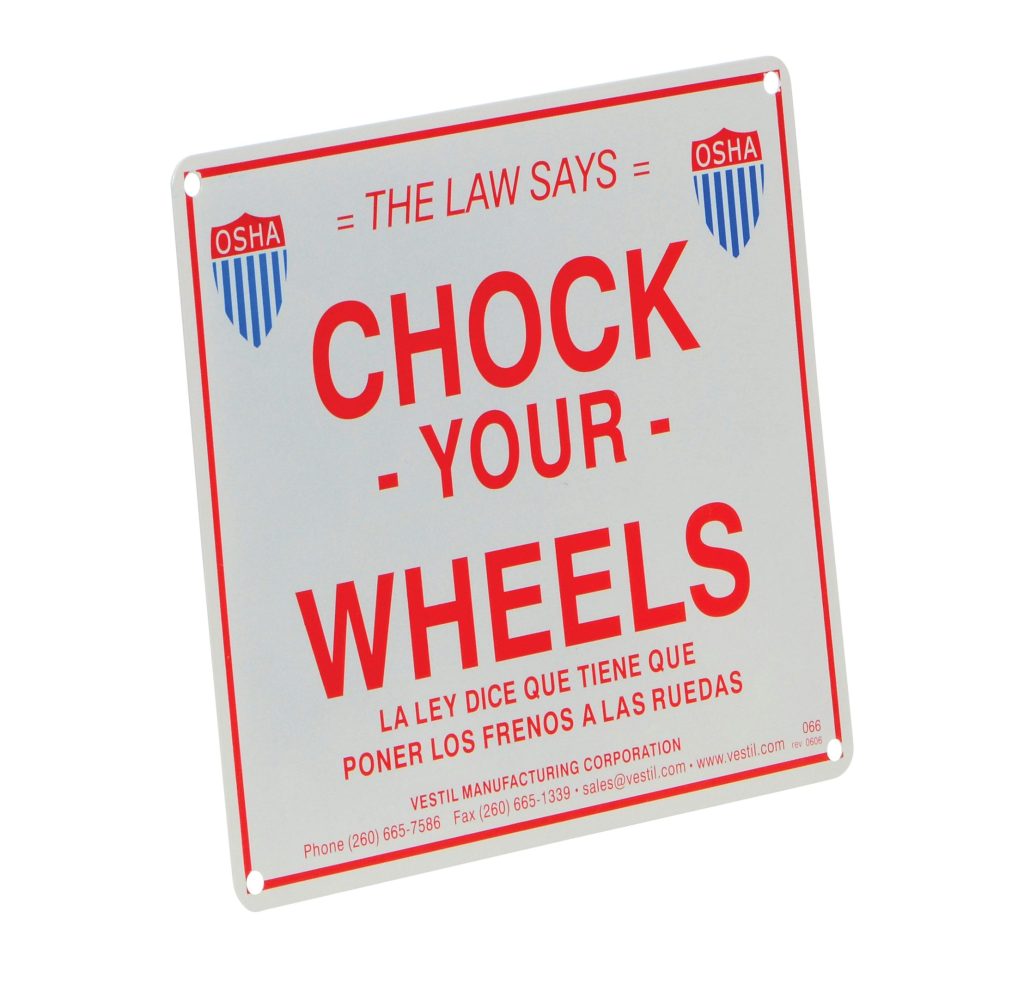 Enamel Wheel Chock Sign