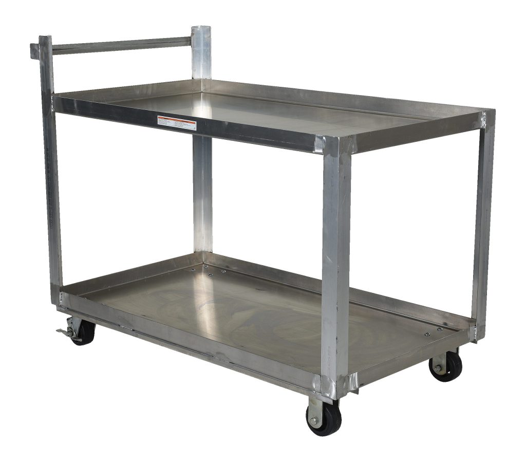 Alum Service Cart W/ Two Shelves