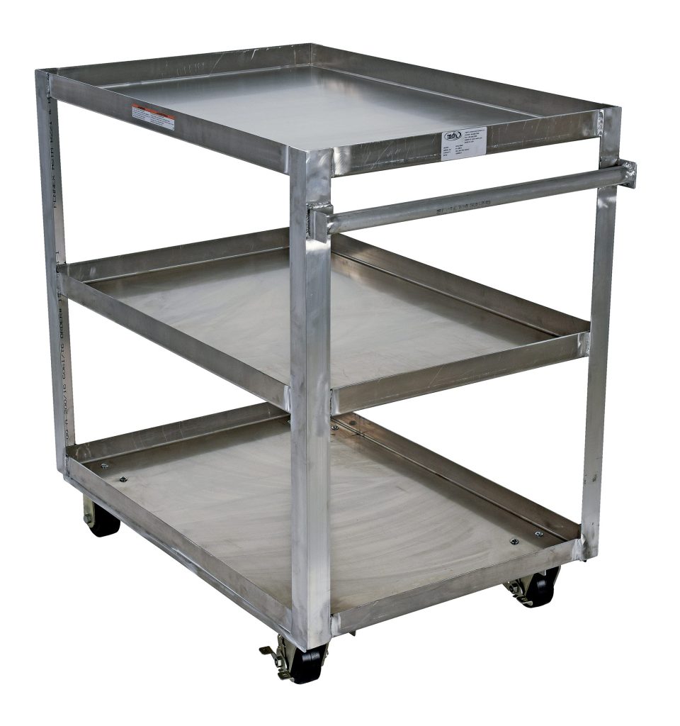 Alum Service Cart W/ Three Shelves