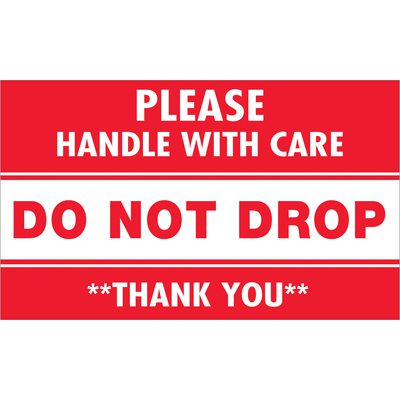 "Do Not Drop - Please Handle With Care" Labels (500/Roll)