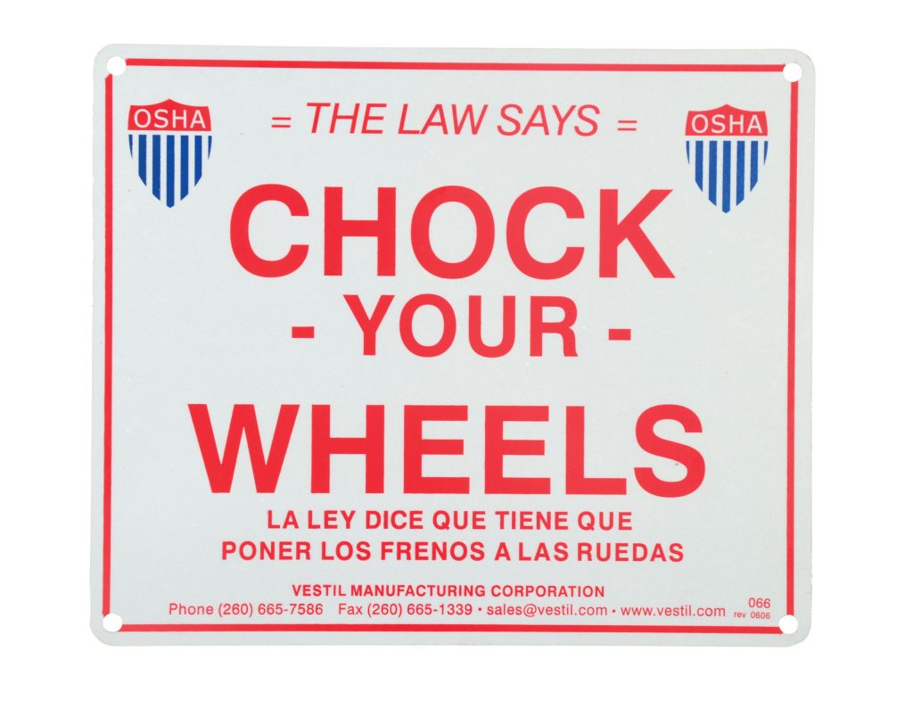 Reflective Enamel Wheel Chock Sign