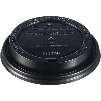 Solo® Paper Hot Cup Lids - 8 oz, Black (1000/Case)