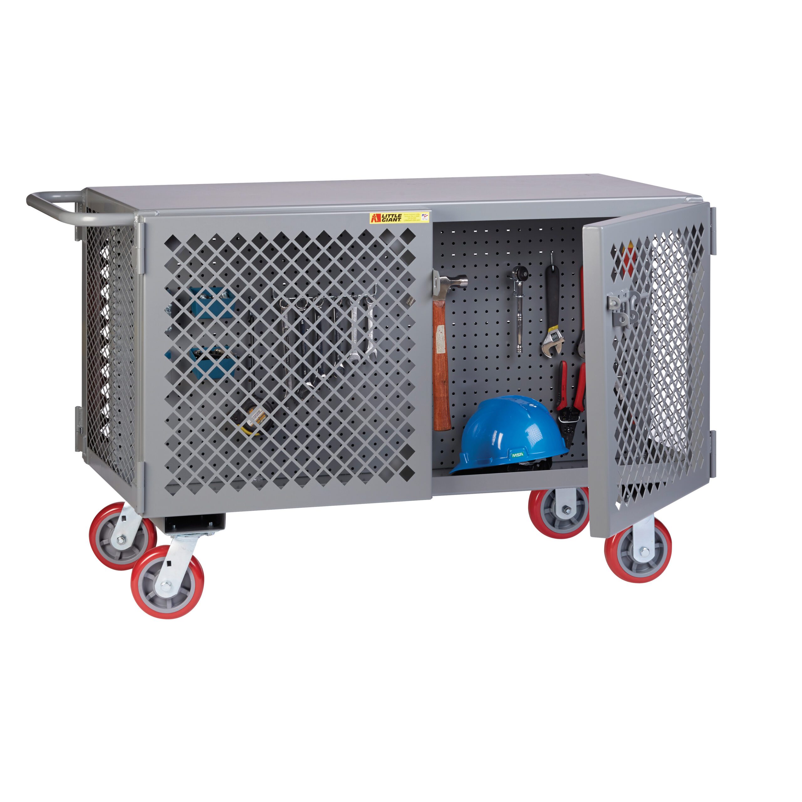 Little Giant 2-Sided Mobile Maintenance Cart with Pegboard or Louvered Panels