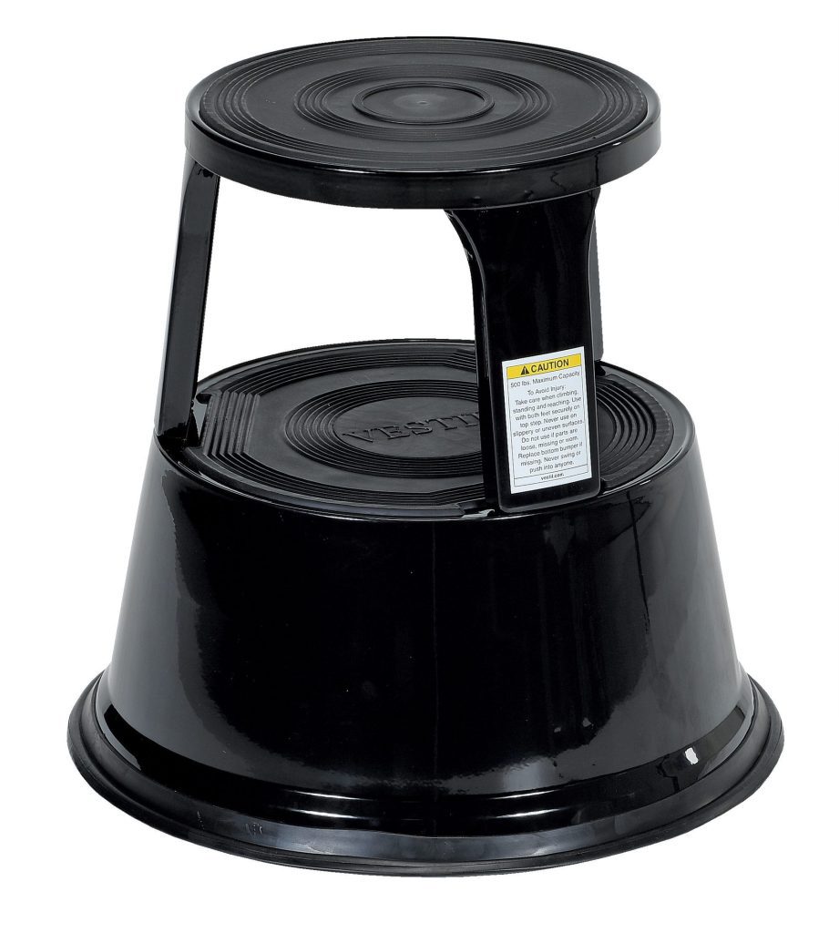 Black Rolling Step Stool
