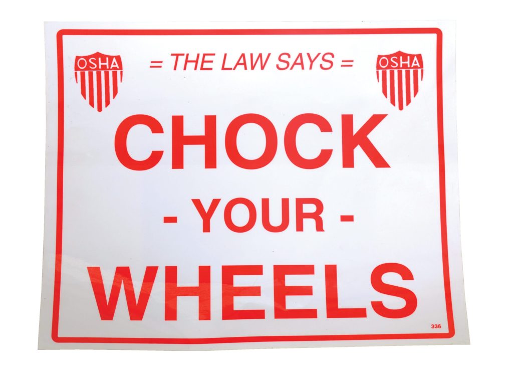 Vinyl Wheel Chock Sticker