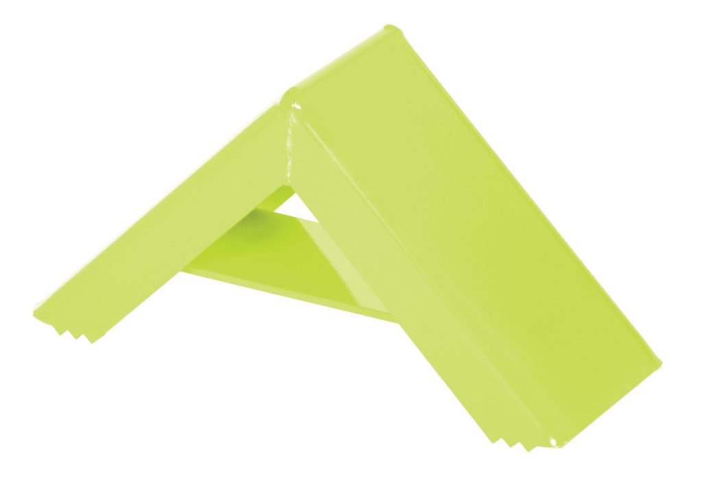 Steel Wheel Chock 17 5/16 Fluorescent Yl