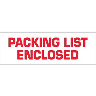 "Packing List Enclosed" (6 Pack) Tape Logic Pre-Printed Carton Sealing Tape