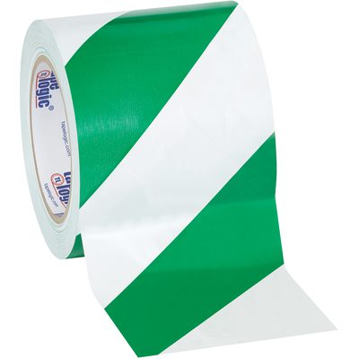 Green/White (3 Pack) Tape Logic Striped Vinyl Safety Tape