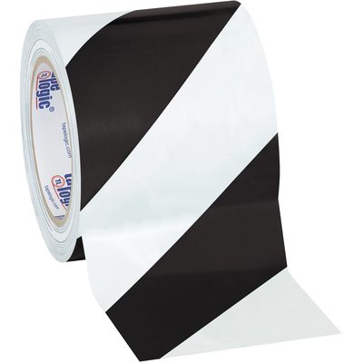 Black/White Tape Logic® Striped Vinyl Safety Tape (12 Rolls/Case)