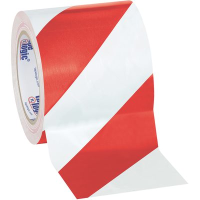 Red/White Tape Logic® Striped Vinyl Safety Tape (12 Rolls/Case)