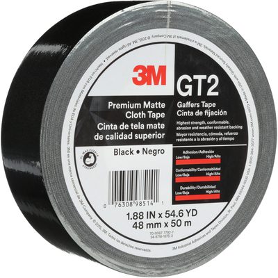 Black (3 Pack) 3M Premium Cloth Gaffers Tape