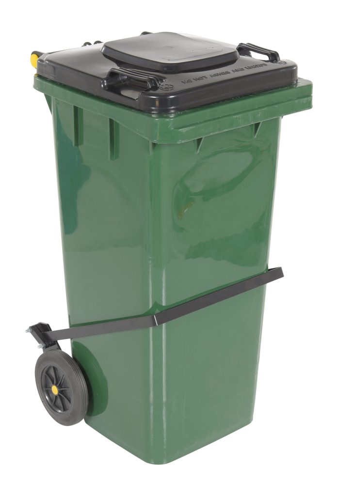 Green Poly Trash Can 32 Gal W/ Lid Lift