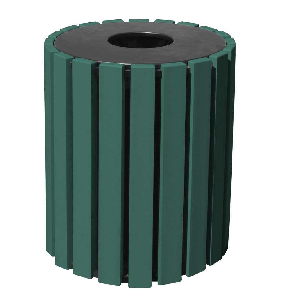 Trash Receptical Poly Round 33 Gal-Green