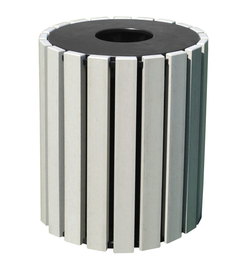 Trash Receptical Poly Round 33 Gal-Sand