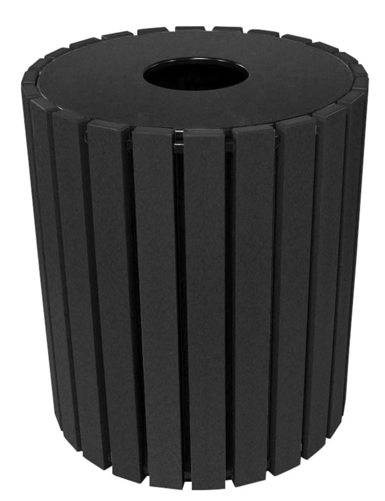 Trash Receptical Poly Round 49 Gal-Black