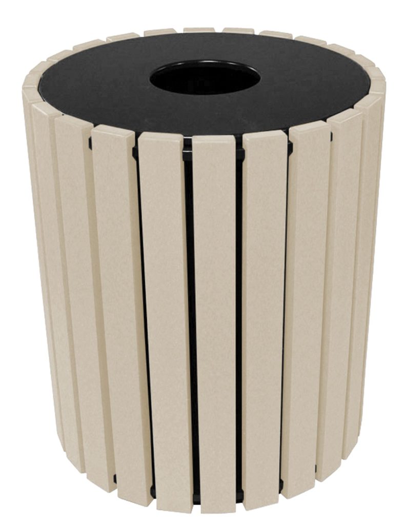 Trash Receptical Poly Round 49 Gal-Sand