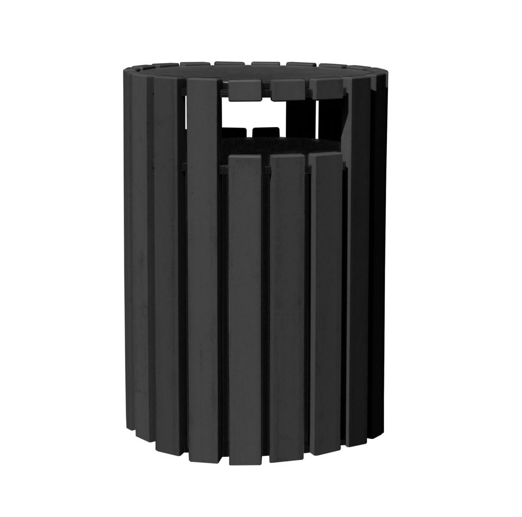 Trash Receptical Poly Rain Cap Round 33 Gal-Black