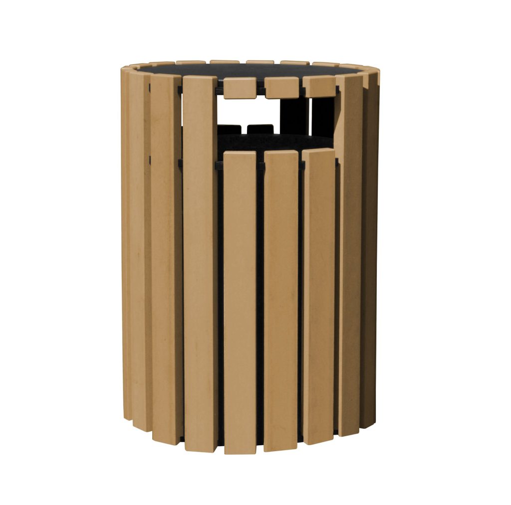 Trash Receptical Poly Rain Cap Round 33 Gal-Cedar