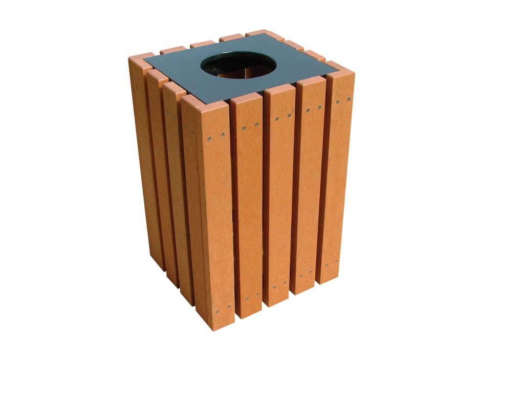 Trash Receptical Poly Square 22 Gallon-Cedar
