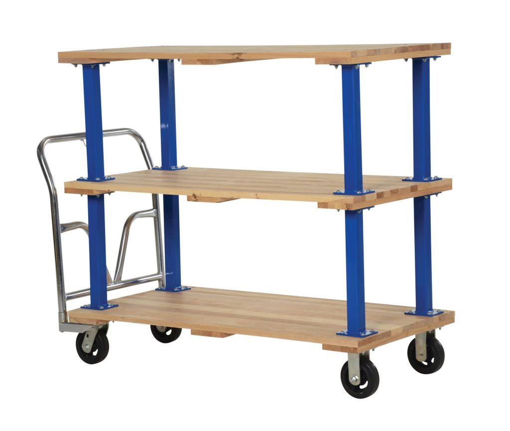 Triple Deck Hardwood Platform Cart