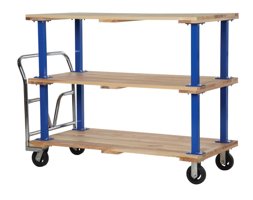 Triple Deck Hardwood Platform Cart