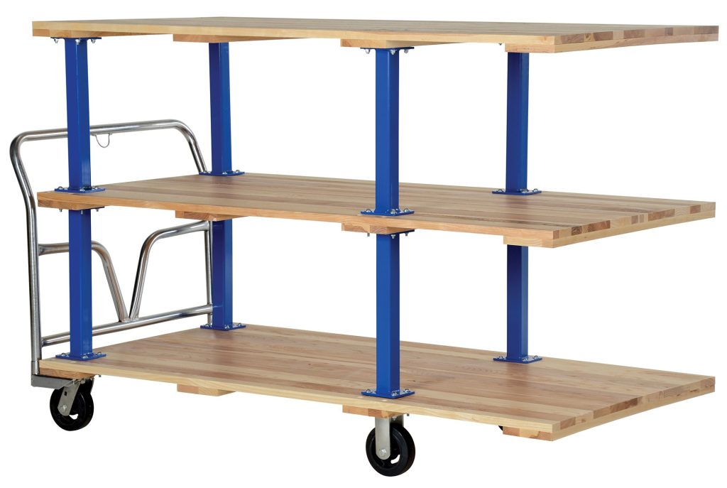 Triple Deck Hardwood Platform Cart