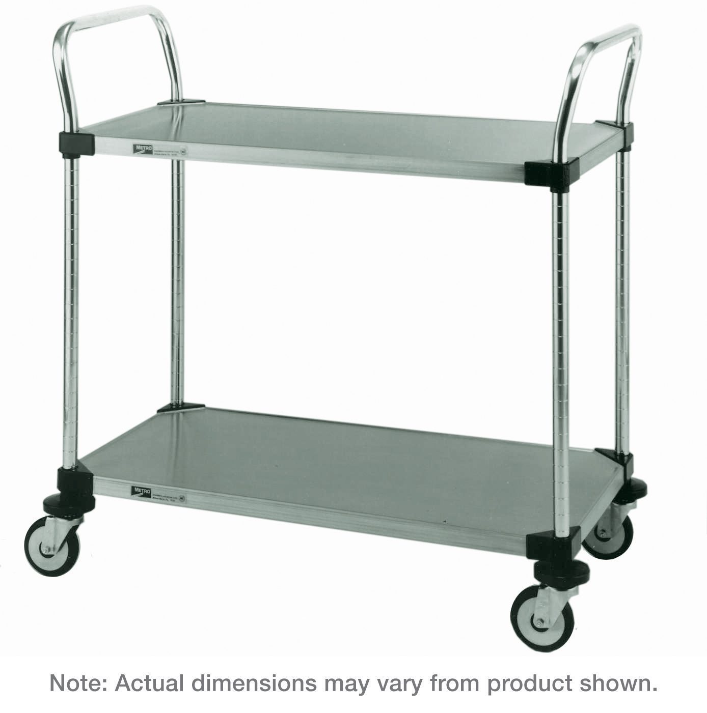 Metro MW Series Utility Cart with 2 Steel Solid Shelves