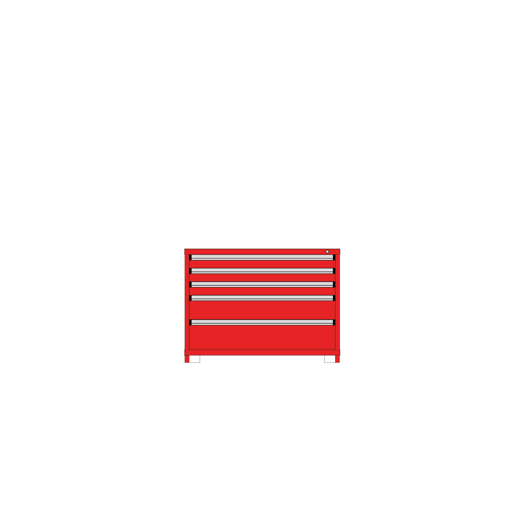Borroughs Modular Drawer Cabinet Fork Truck Base, 5 Drawers
