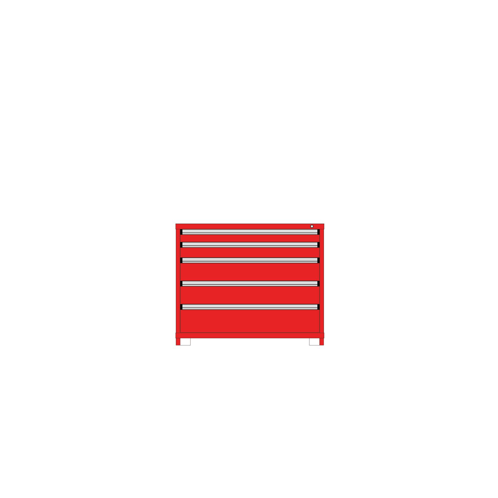 Borroughs Modular Drawer Cabinet Fork Truck Base, 5 Drawers