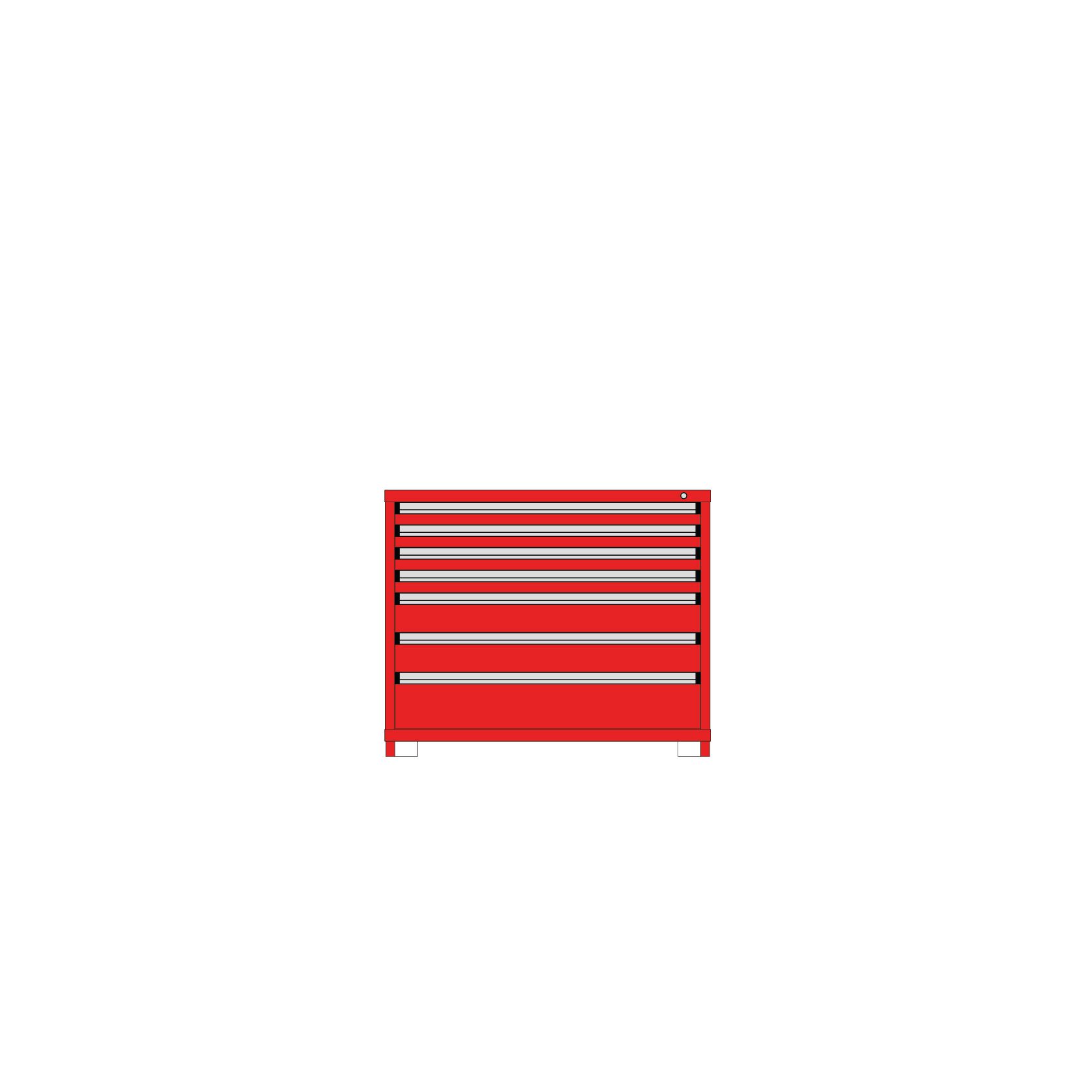 Borroughs Modular Drawer Cabinet Fork Truck Base, 7 Drawers