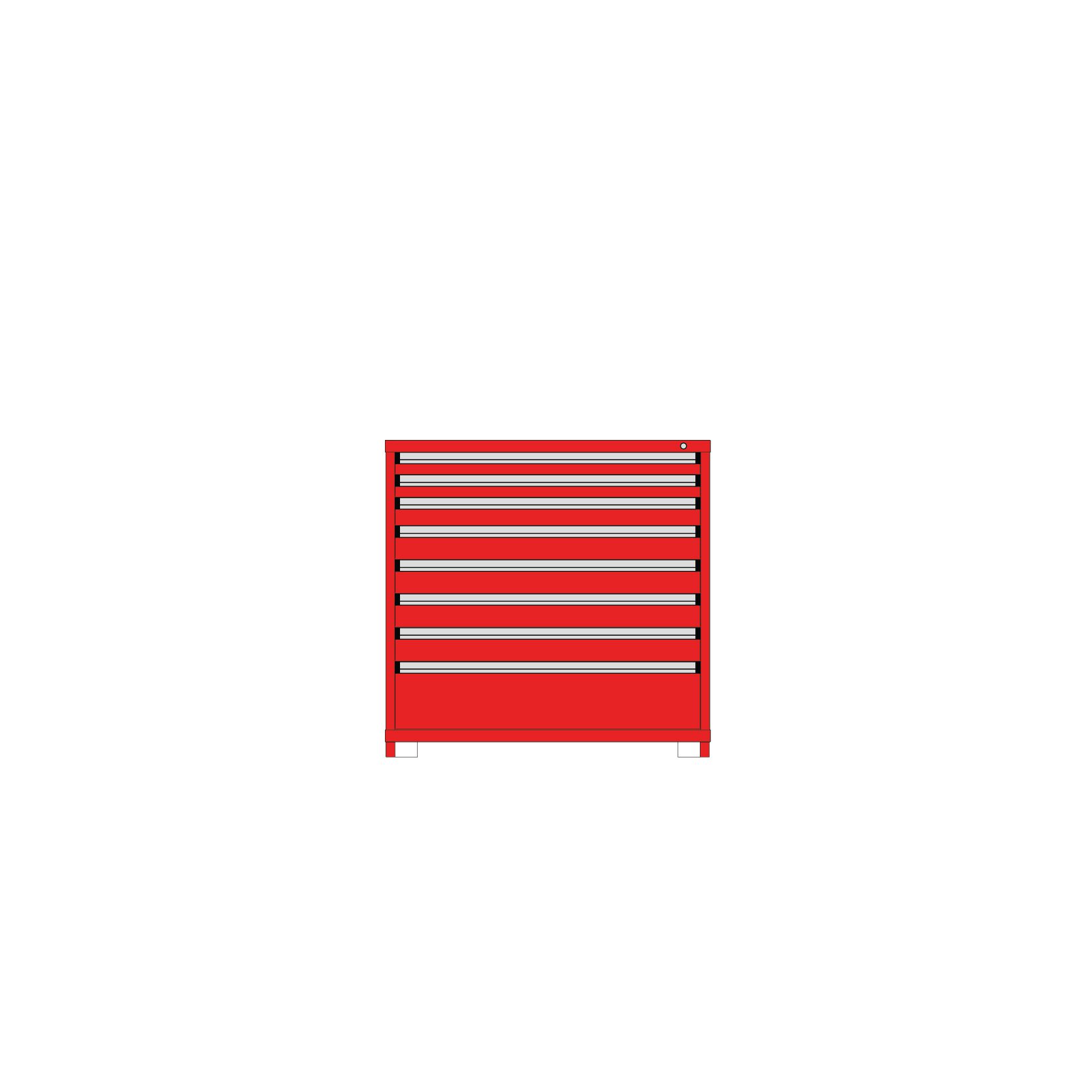 Borroughs Modular Drawer Cabinet Fork Truck Base, 8 Drawers