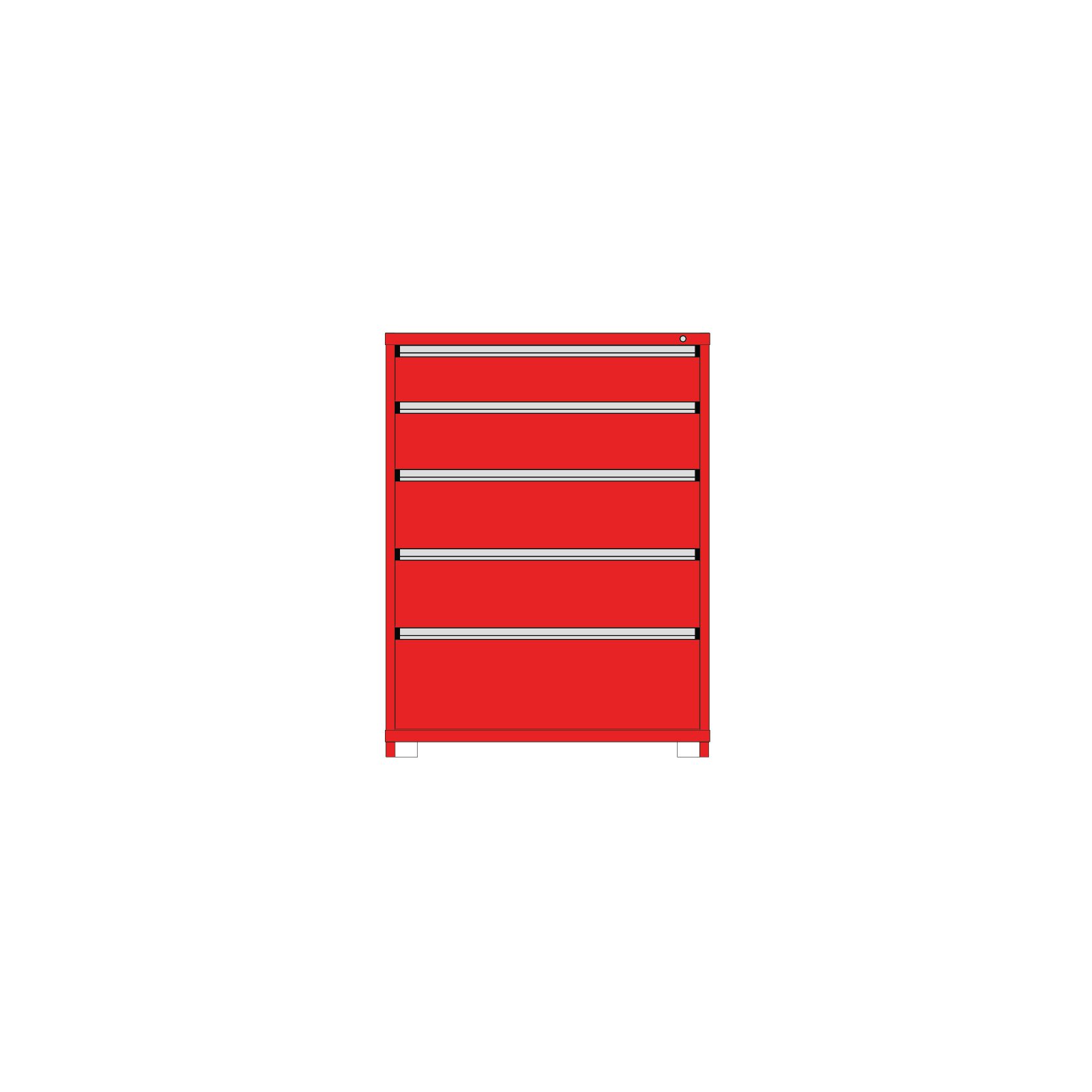 Borroughs Modular Drawer Cabinet Fork Truck Base, 5 Drawers