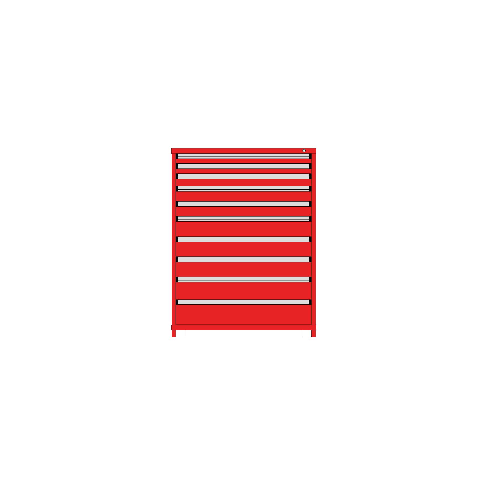 Borroughs Modular Drawer Cabinet Fork Truck Base, 10 Drawers